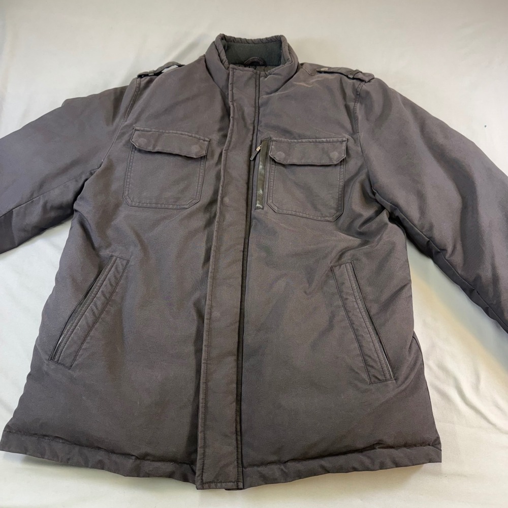Cole Haan Men's down Insulated Winter Parka Jackt size L Dark Gray H2o Resistant